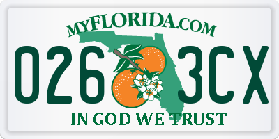 FL license plate 0263CX