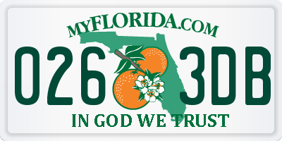 FL license plate 0263DB