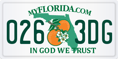 FL license plate 0263DG