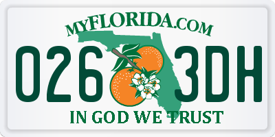FL license plate 0263DH