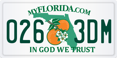 FL license plate 0263DM