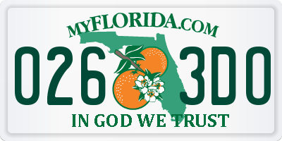 FL license plate 0263DO