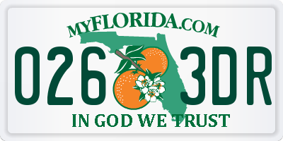 FL license plate 0263DR