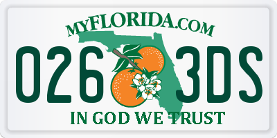 FL license plate 0263DS