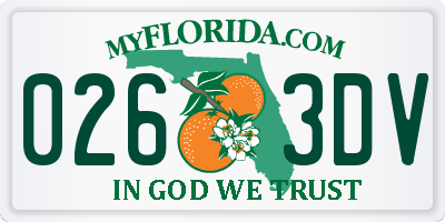 FL license plate 0263DV