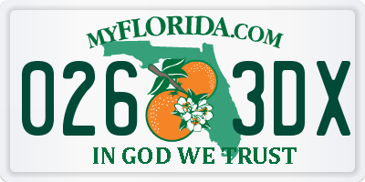 FL license plate 0263DX