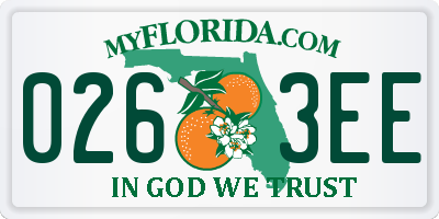 FL license plate 0263EE