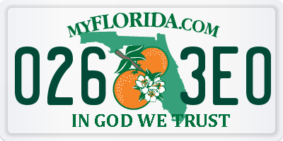 FL license plate 0263EO