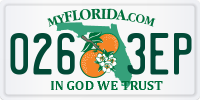 FL license plate 0263EP
