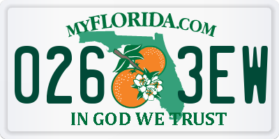 FL license plate 0263EW