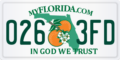 FL license plate 0263FD