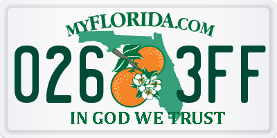 FL license plate 0263FF