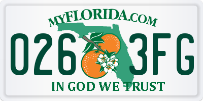 FL license plate 0263FG