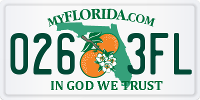 FL license plate 0263FL