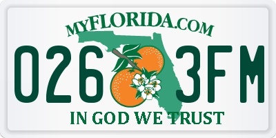 FL license plate 0263FM