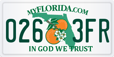 FL license plate 0263FR