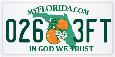 FL license plate 0263FT