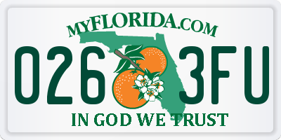 FL license plate 0263FU