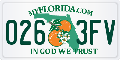 FL license plate 0263FV