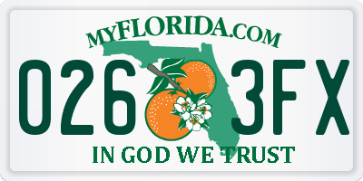 FL license plate 0263FX