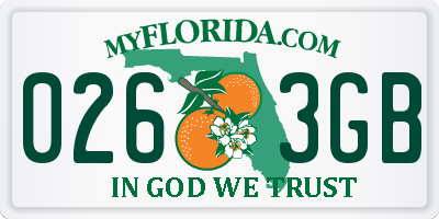 FL license plate 0263GB