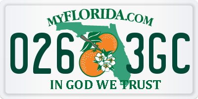FL license plate 0263GC