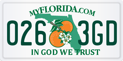 FL license plate 0263GD