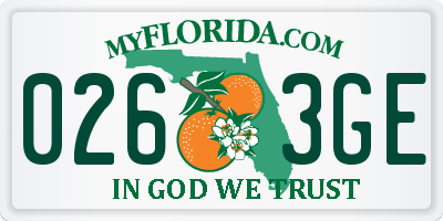 FL license plate 0263GE