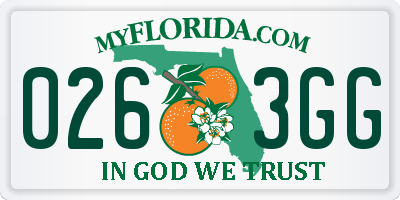 FL license plate 0263GG