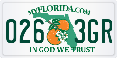FL license plate 0263GR