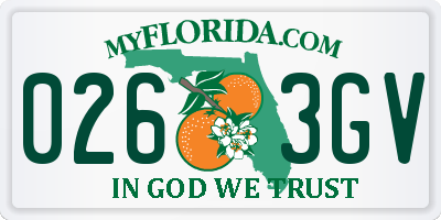 FL license plate 0263GV