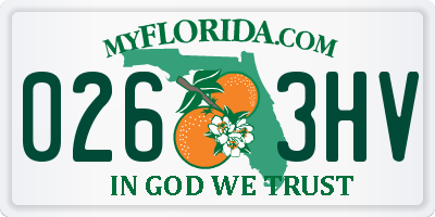 FL license plate 0263HV