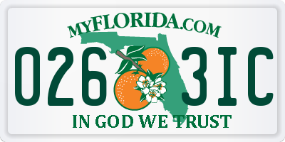 FL license plate 0263IC