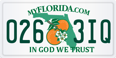 FL license plate 0263IQ