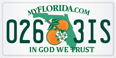 FL license plate 0263IS