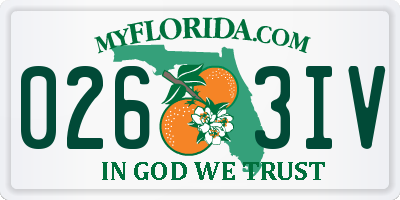 FL license plate 0263IV
