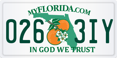 FL license plate 0263IY