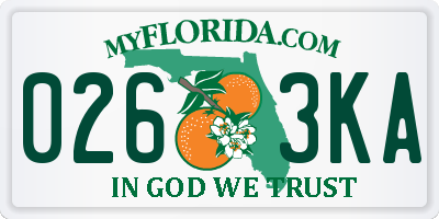 FL license plate 0263KA