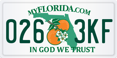FL license plate 0263KF