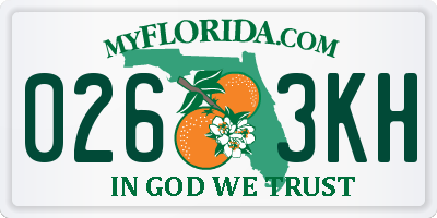 FL license plate 0263KH