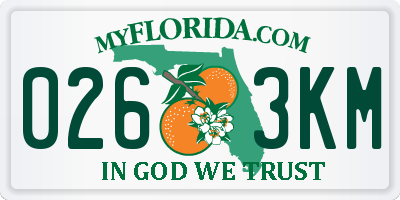 FL license plate 0263KM