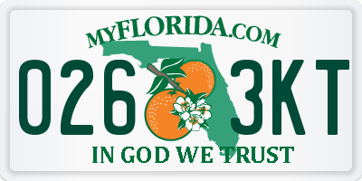FL license plate 0263KT