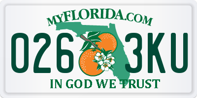 FL license plate 0263KU
