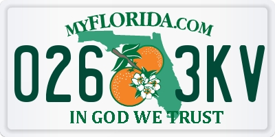 FL license plate 0263KV