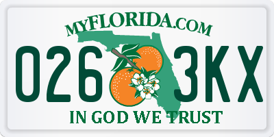 FL license plate 0263KX