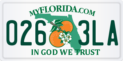 FL license plate 0263LA