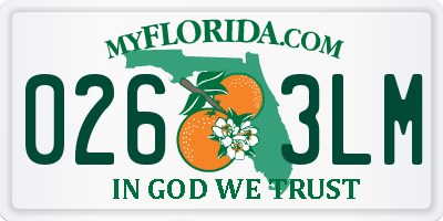 FL license plate 0263LM