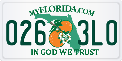 FL license plate 0263LO