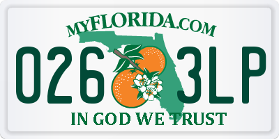 FL license plate 0263LP