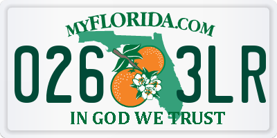 FL license plate 0263LR
